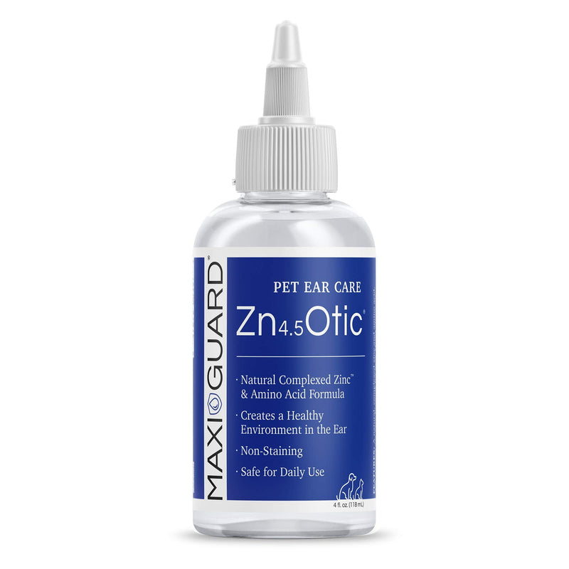 Maxi-Guard Pet Ear Care Zn4.5 Otic for Dogs, Cats, Exotics and Companion Animals (4oz), Blue/White New Package 4oz