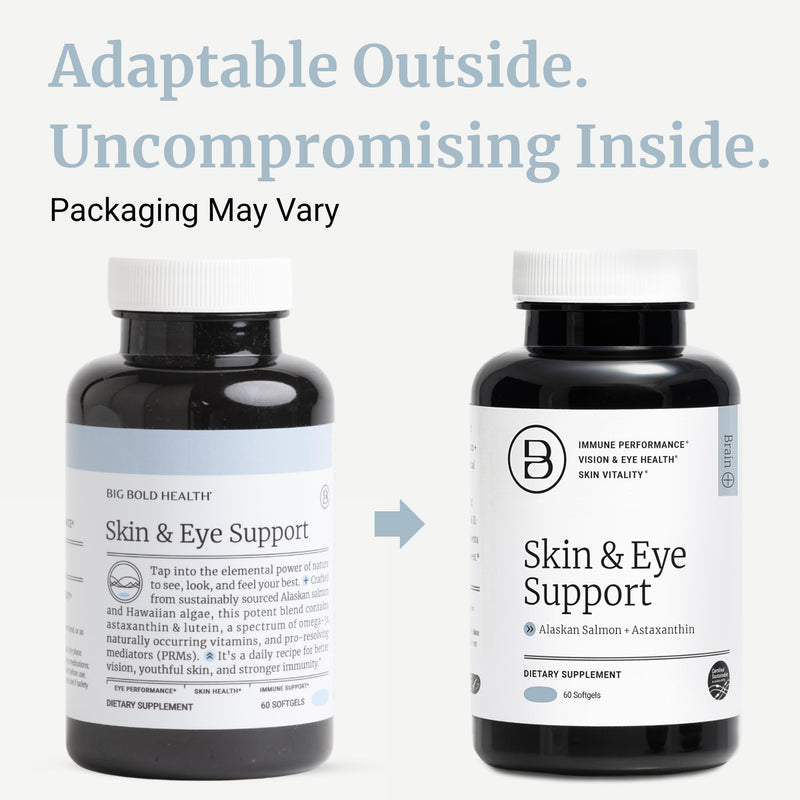 BIG BOLD HEALTH Skin & Eye Support - Omega-3 Complex with Alaskan Salmon Oil, DHA, Astaxanthin & Lutein for Healthy Eyes & Skin - 60 Softgels