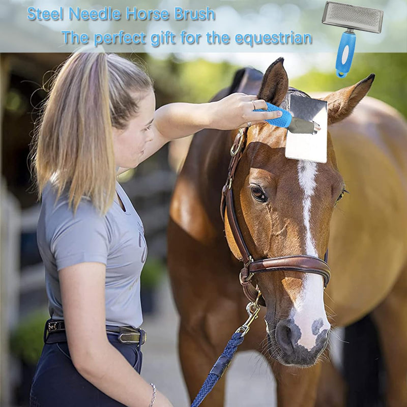 Horse Pin Brush, Horse Grooming Brush, Horse Massage Brush, Horse Hair Brush, Professional Grade Horse Brush, Dog Hair Remover for Horse Dog and Cat Bathing Grooming Shedding (A) A - BeesActive Australia