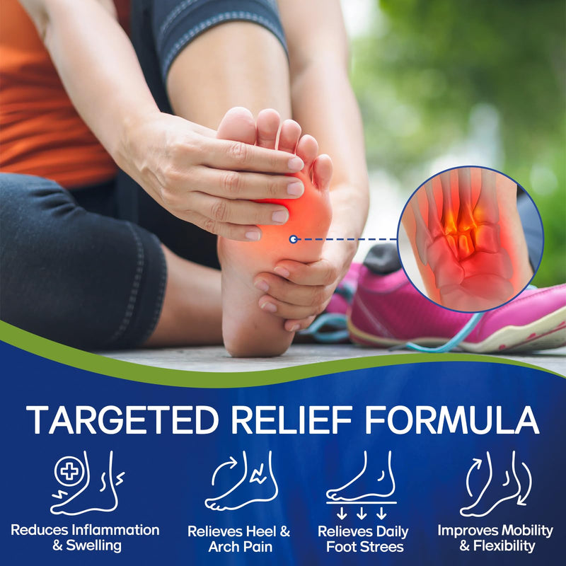 Yeardera Plantar Fasciitis Relief Cream, Heel & Foot Discomfort Relief for Plantar Fasciitis, Heel Spur, Achilles Tendonitis – Natural Herbal Formula with Arnica & Vitamin E– 60g / 2.1 oz