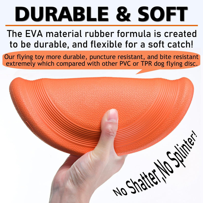 Dog Flying Disc - Durable Rubber Flying Disc Dog Toy - 9.25" Indestructible Rubber Dog Flying Discs Flyer Dog Toys - Puncture Resistant & Bite Resistant Extremely - for Medium Large Dogs Orange - BeesActive Australia