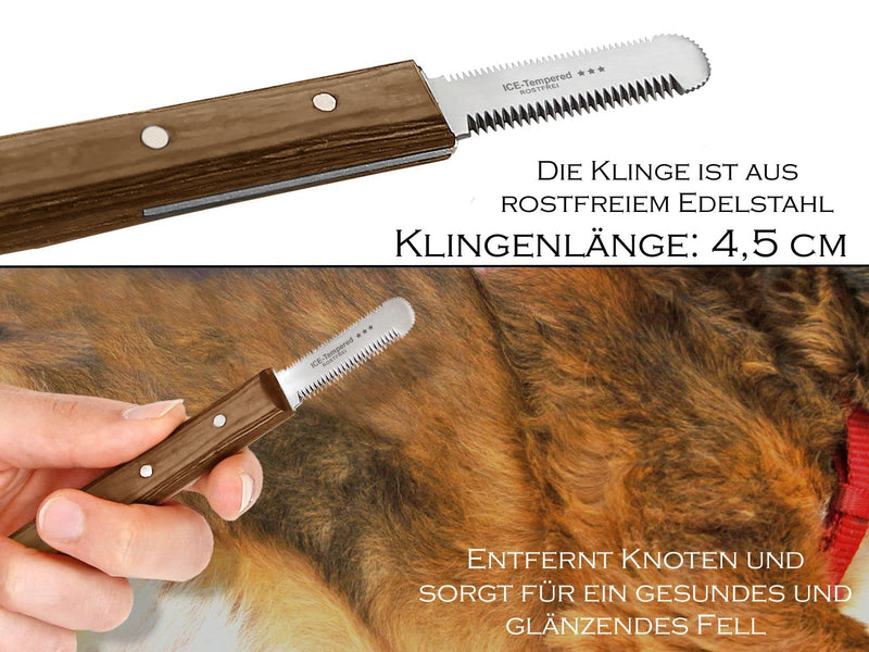 Trimming knife set for dogs and cats with fine, medium and coarse teeth, 2-piece grooming comb for dog fur, undercoat, fur knife, dog scissors, stainless steel knife - BeesActive Australia