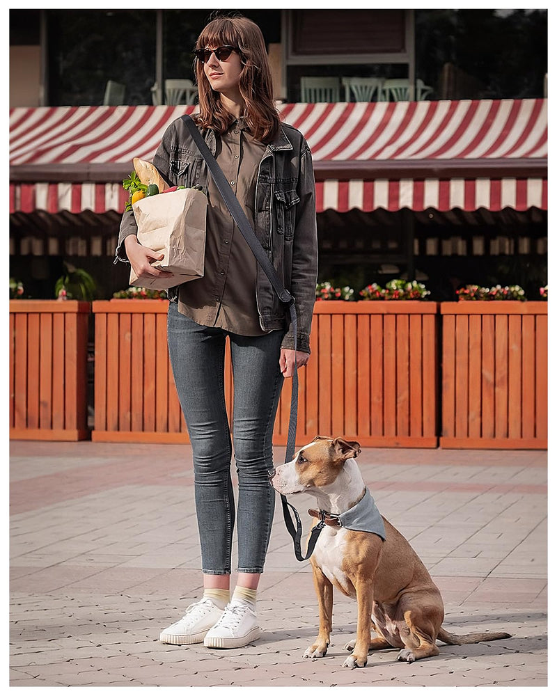 Hands Free Dog Leash, 8.2ft Multifunctional Crossbody Rope with Explosion-Proof Handle and Adjustable Training Hands Free Leash for Medium Dog Matte Black - BeesActive Australia