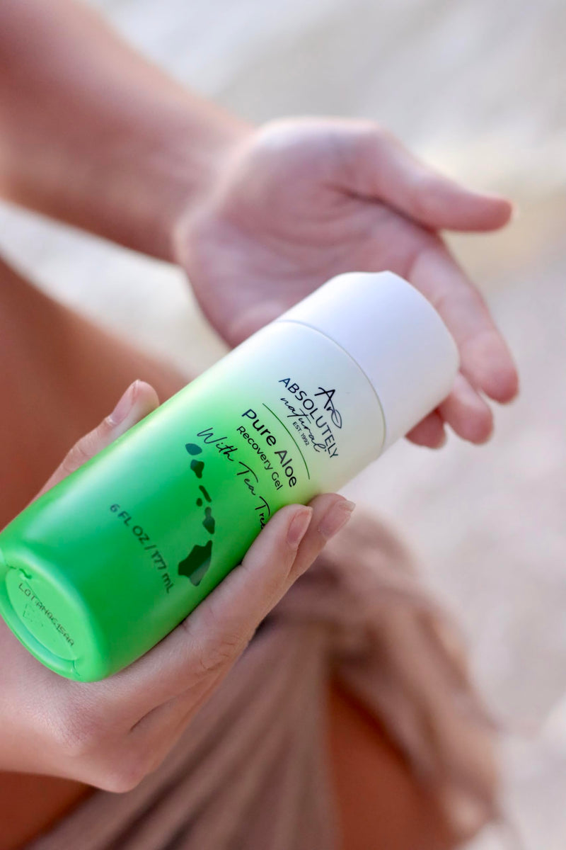 Absolutely Natural - 100% Pure Aloe Vera Cooling Gel - Lotion for Sunburn Relief & Rashes - Premium Sun Care with Vitamin E, Eucalyptus - 6 oz - BeesActive Australia