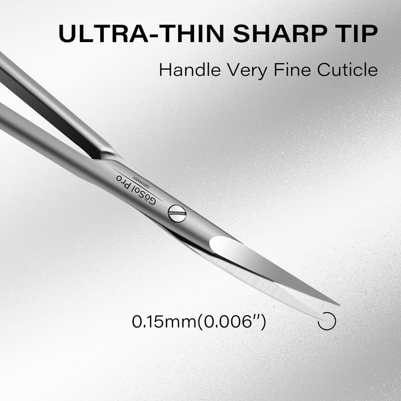 Cuticle Scissors Russian-Style Ultra Fine Curved Professional Cuticle Scissors 420 Stainless Steel, Precision Pointed Tip Grooming Scissors for Dead Skin; Eyebrow; Eyelash, Includes Leather Case - BeesActive Australia
