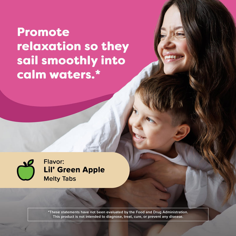 Renzo's Captain Calm Kids Magnesium Supplement with L-Theanine, Dissolvable Kids Vitamins for Relaxation and Mood Support, Sugar-Free Melty Tabs, Green Apple Flavor, 60-Count (1-2 Month Supply) | L-Theanine, Passionflower, Lemon balm, Relaxation & Mood...