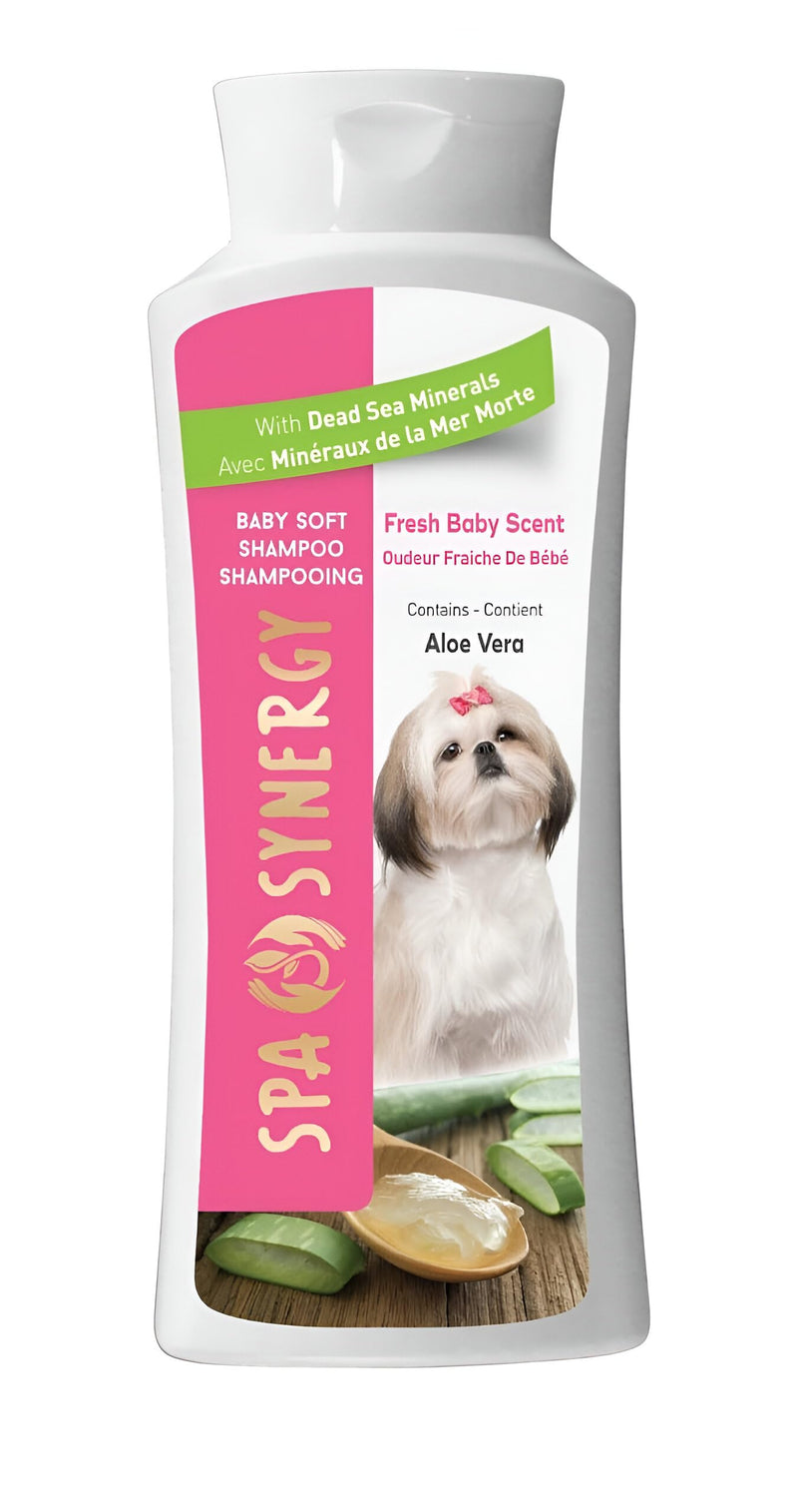 Pet Dog Shampoo Natural Dead Sea Mineral Rich, Aloe Vera, Moisturizing, Hydrating, Anti-Irritant, Fresh Baby Powder Scent – Baby Soft - (1) Bottle 16.5 FL OZ - BeesActive Australia
