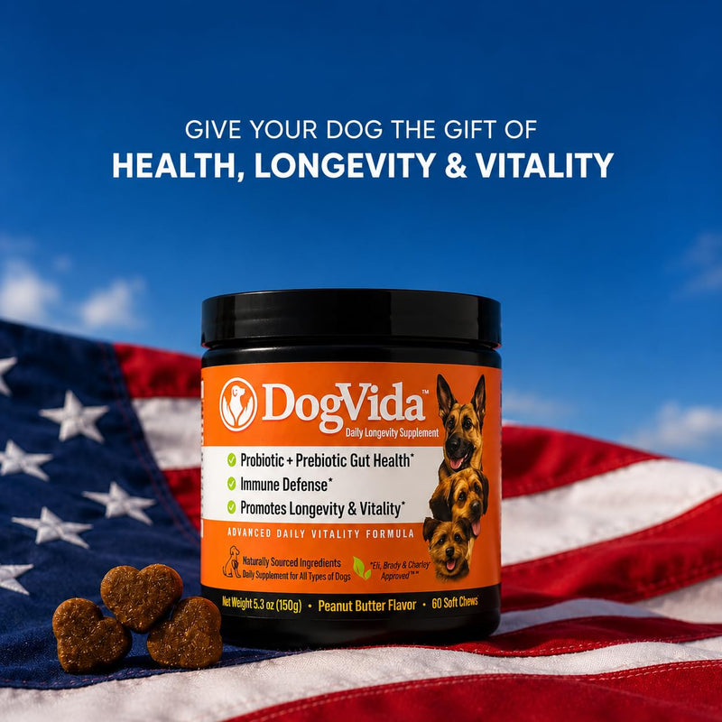 Dog Multivitamin Soft Chews with Probiotics & Omega 3 for Gut, Immune & Skin Support - Daily Wellness Treats for Dogs of All Breeds & Sizes - Peanut Butter Flavor, 60 Count, Made in USA
