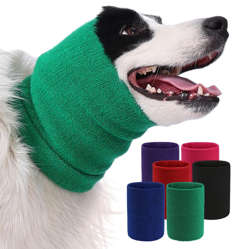 Dog & Cat Calming Band Cat Anxiety Relief Cover,Double Layer Thickened Pet Ears Elastic Neck Band Noise Cancelling Ear Muffs for Anxiety Relief/Noise Protection,Grooming,Thunder,Fireworks Medium Green