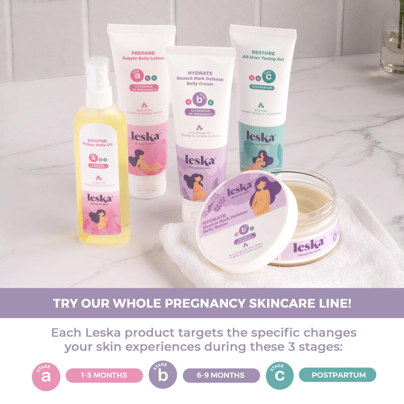 Leska Maternity Post-Pregnancy Gel | STAGE C: RESTORE All-Over Toning Gel (Postpartum) | Part of a Complete 3 Part Pregnancy Skin Care System | New Mom Gifts (4oz) 9+ Months, Toning Gel 1-Pack