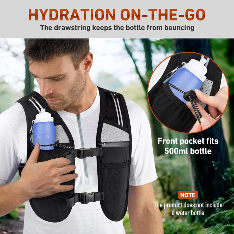 HUANLANG Running Vest for Women Men,Lightweight Hydration Runners Vest Breathable Reflective Hydration Pack for Marathon Hiking Running Trail - BeesActive Australia