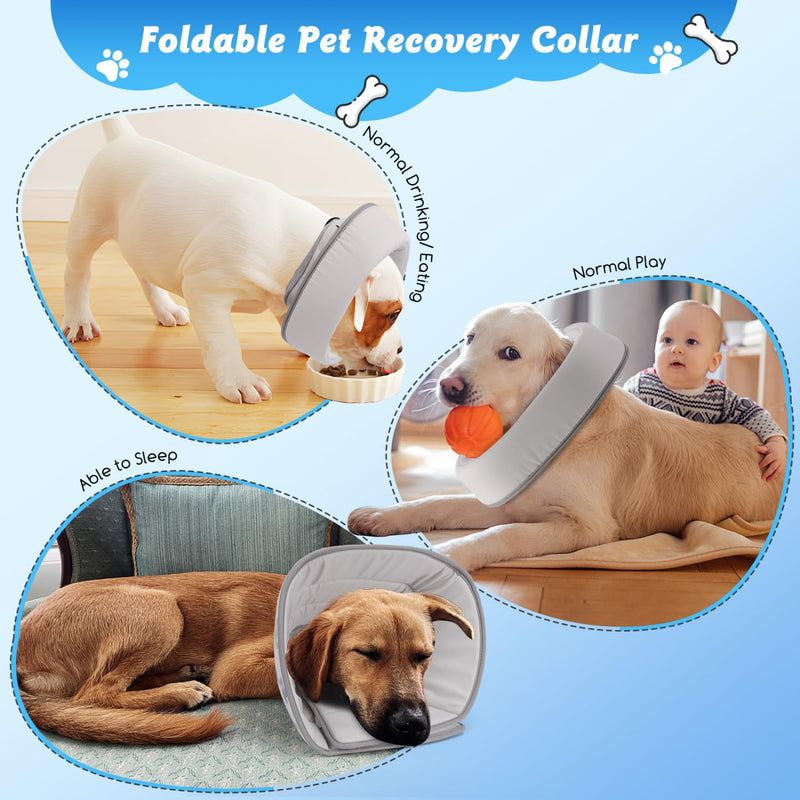 Nobleza - Foldable neck collar for dogs and cats, adjustable dog collar, dog collar, leak protection for dogs, soft protective collar for dogs, prevention of injuries or wounds licking or scratching, XS neck circumference: 13cm-18.5cm - BeesActive Australia