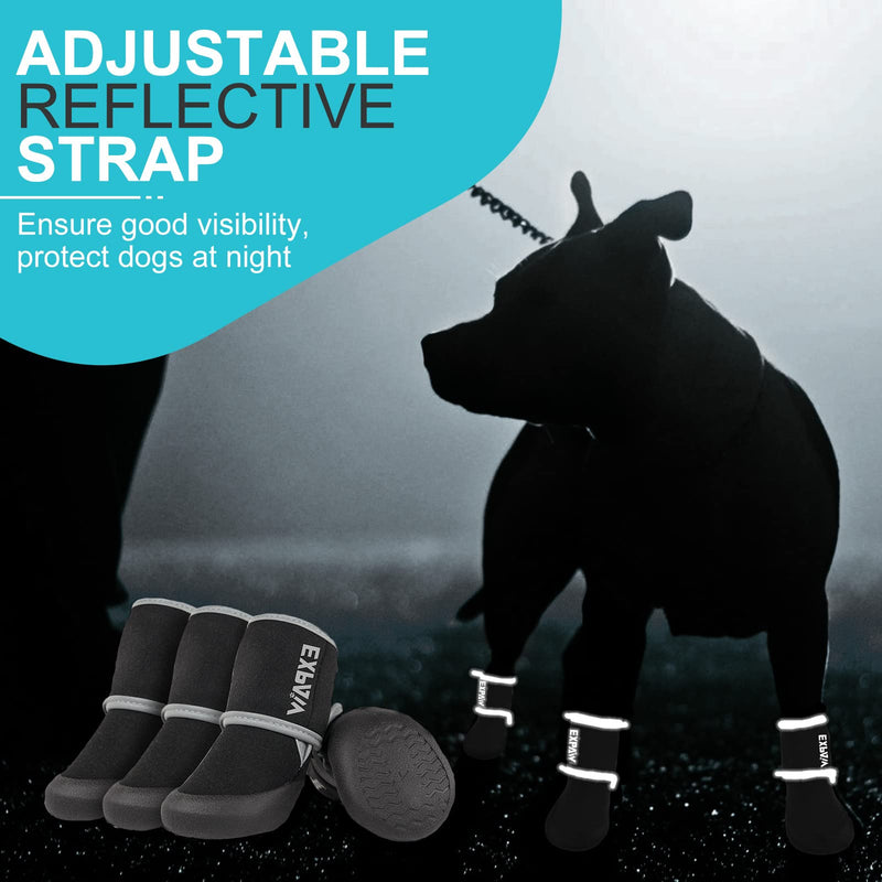 EXPAWLORER Anti-Slip Dog Boots-Dog Boots & Paw Protectors for Winter,Waterproof Dog Socks for Small Medium Large Dogs,Dog Booties for Outdoor Snow Rain Days,Dog Shoes for Hot Pavement,Hiking Walking Black S - BeesActive Australia