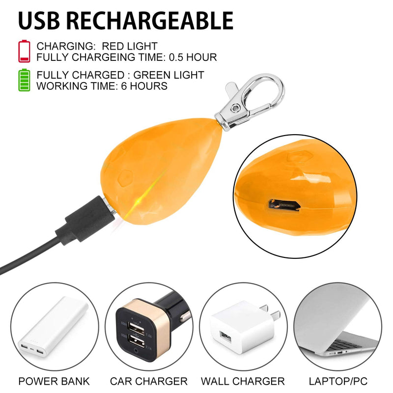 Novkin Rechargeable 2 Pack Dog Light, Waterproof LED Dog Collar Light Attach to Collar, Leash or Harness，Safety Light for Night Hiking, Camping White Orange - BeesActive Australia