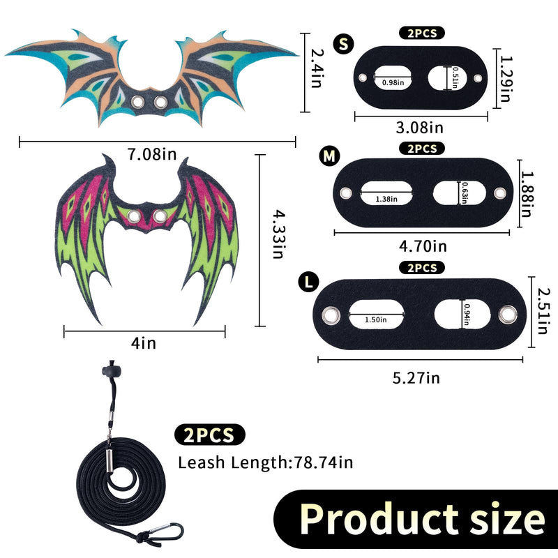 2 Pack Bearded Dragon Lizard Harness Leash Set, Adjustable Reptile Lizard Leashes with Adorable Dinosaur Wing for Geckos, Chameleon, Lizard - BeesActive Australia