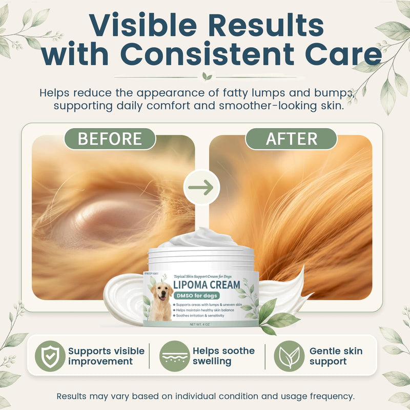 Lipoma Cream for Dogs with DMS0 & MSM, Natural Relief for Lumps & Bumps, Reduces Swelling, Soothes Inflammation, Supports Healthy Skin for Dog, Guard from Lumps and Bumps, Helps Buddy Regain Energy