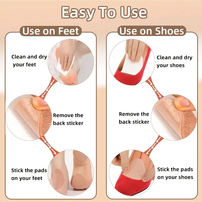 48PCS Shaped Felt Callus Pads Metatarsal Pads Forefoot Foot Pads Pain Relief Foot Cushion Keep Protecting Calluses from Rubbing on Shoes Adhesive Pads for Men and Women Brown-48pcs - BeesActive Australia