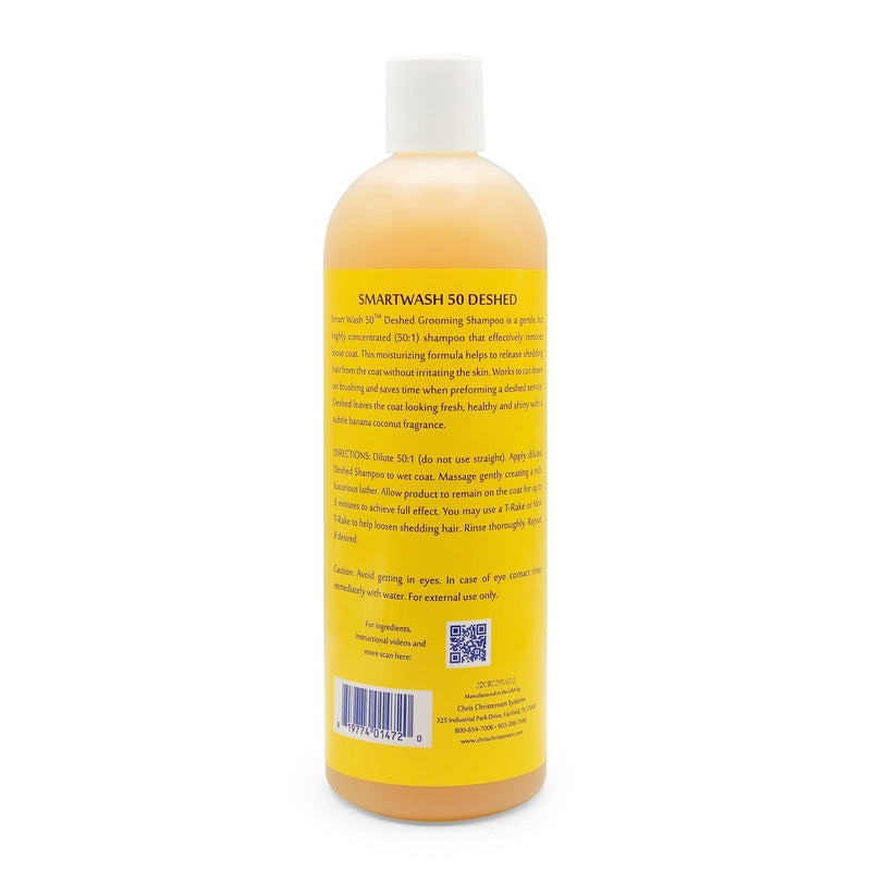 Chris Christensen SmartWash50 Deshed Ultra Concentrated Dog Shampoo, Makes up to 50 Bottles, Groom Like a Professional, Removes Shedding Coat, Adds Moisture, Made in USA, 16 oz 16oz - PawsPlanet Australia