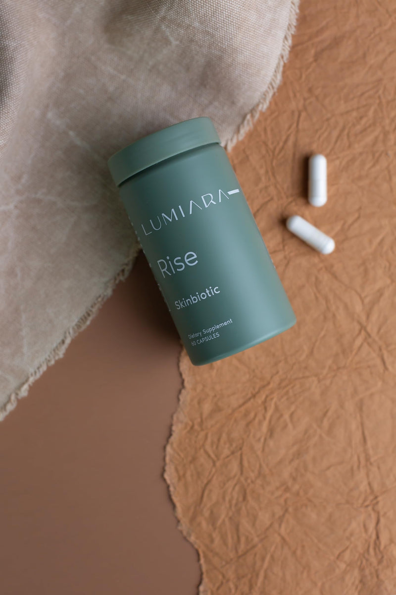Lumiara Rise Skinbiotic - Beauty Boosting, Gut Healthy Skin Supplement for Women of All Ages & Skin Types - Chemical Free, Cruelty Free, Plant Based Collagen Booster - Made in The USA - 60 Capsules