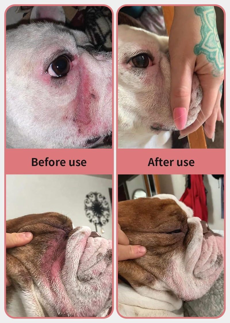 Wrinkle Wipes + Wrinkle Balm for Dogs | Bulldog, French Bulldog, Pug, English Bulldog | Cleans & Soothes Wrinkles, Folds, Tear Stain, Tail Pockets & Paws wrinkle set(wipe+balm)