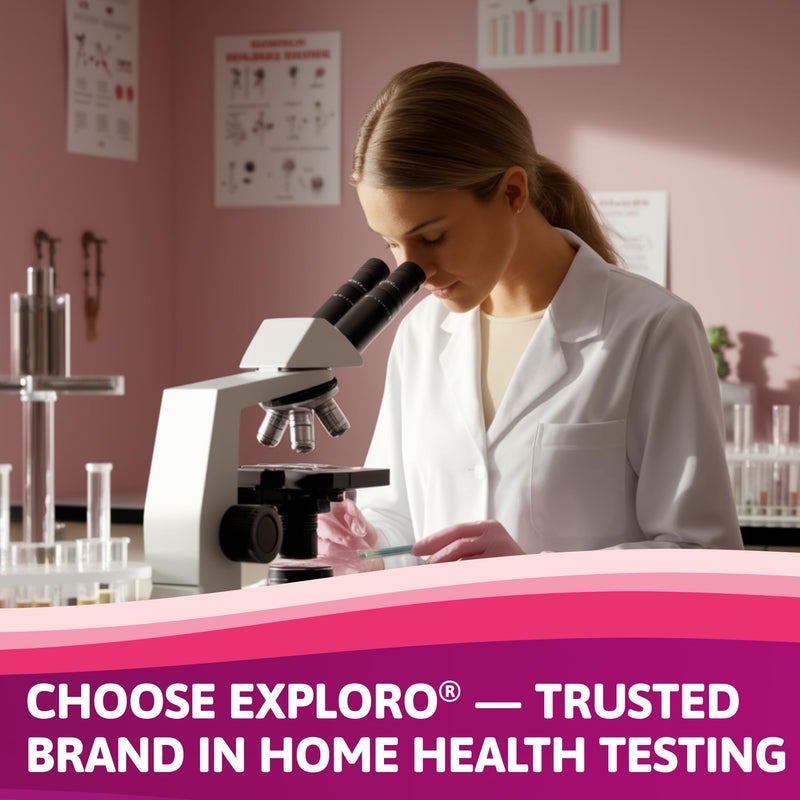 Exploro Vaginal pH Test Kit, Clinically-Tested Vaginal Infection Test Kit, Fast & Accurate Results for PH Balance for Women, Vaginal pH Test for BV, Yeast, at Home Testing Pack of 7 1 Count (Pack of 7)