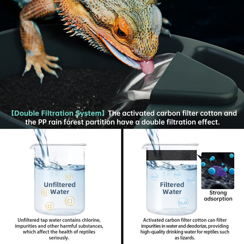 Reptile Drinking Water Fountain Chameleon Accessories Automatic Circulation System with Trough, Bearded Dragon Cage Accessories Reptiles Habitat Waterfall for Snake/Lizard/Chameleon/Turtle - BeesActive Australia
