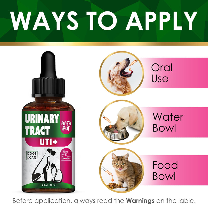 Сat Urinary Tract Infection Treatment with Cranberry – Dog UTI Treatment to Care for Bladder – Cat UTI Treatment for Kidneys – Preventive Support for Renal Health in Drops – 2 Oz - BeesActive Australia