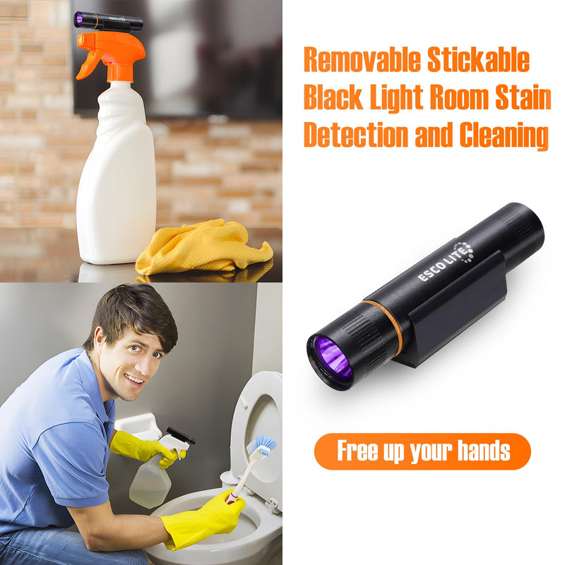 ESCOLITE Black Light Flashlight Mini, 385nM UV Flashlights for pet urine detection, Stickable Ultraviolet Blacklight Flashlight, Blue Light Flashlight UV Light for Dry Stains(Battery Included) - BeesActive Australia
