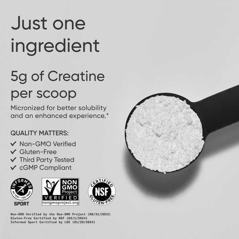 Sports Research Creatine Monohydrate - Gain Lean Muscle, Improve Performance and Strength and Support Workout Recovery* - 5 g Micronized Creatine - 17.46 oz 1.1 Pound (Pack of 1)
