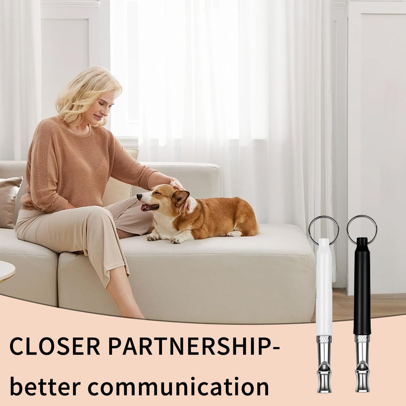 2-piece dog whistle Rütter recall, silent dog whistle high frequency silent, training aids for dogs whistles, dog training dog whistles, aid whistle dog recall, ultrasonic dog whistle (3A) black + white - BeesActive Australia