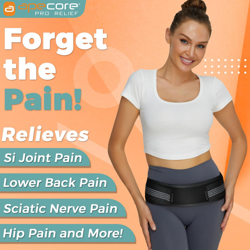 Sacroiliac SI Joint Hip Belt for Women and Men That Alleviates Sciatic, Pelvic, Lower Back, Leg and Sacral Nerve Pain Caused by Si Joint Dysfunction. Si Belt Hip Brace Support (Regular) Grey REGULAR (Hip Size 32”-47” inch) - BeesActive Australia