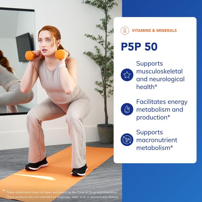 Pure Encapsulations P5P 50, 60 Capsules | Vitamin B6 Supplement to Support Metabolism*, Supports Energy Metabolism, Heart, and Brain Health* 60 Count (Pack of 1)