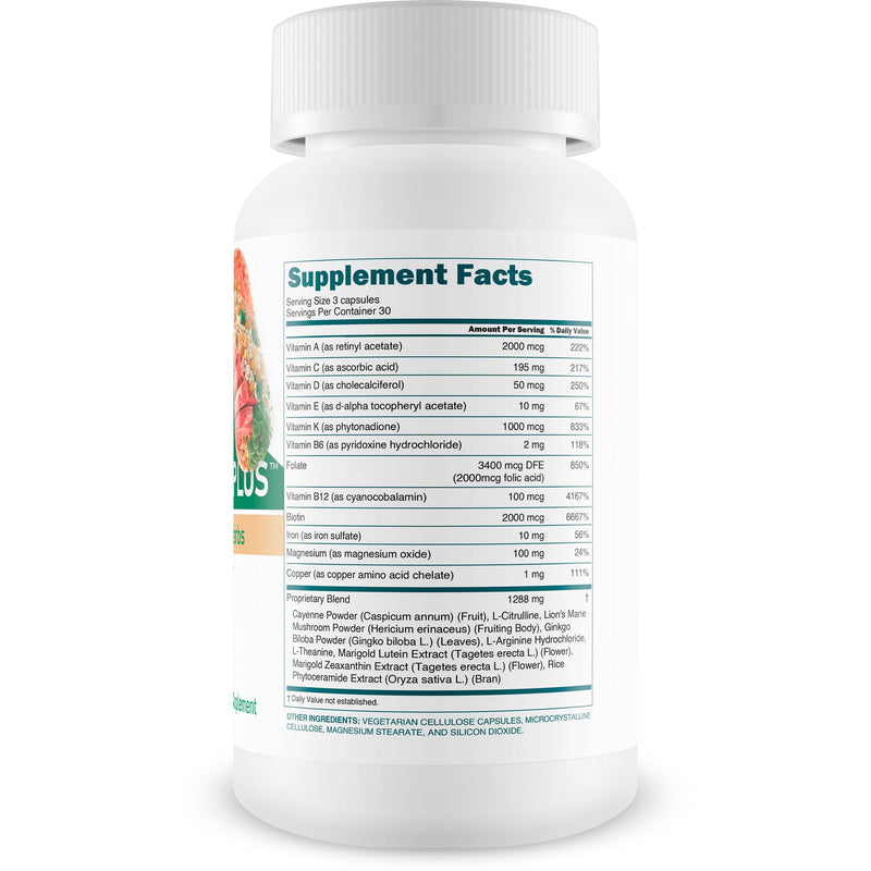 Herbal Rainforest Activated Magnesium Plus - Our Best Magnesium Combo Supplement - with Vitamin D, A, E, K, B6, Folate, B12, Biotin, Iron, Copper, Cayenne, Lions Mane Mushroom, Gingko Biloba & More