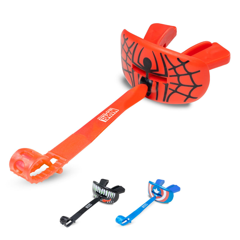 Marvel Spider-Man Football Mouth Guard with Detachable Strap, Lip Protector Adults and Junior, Football & Lacrosse (One Size, Red)