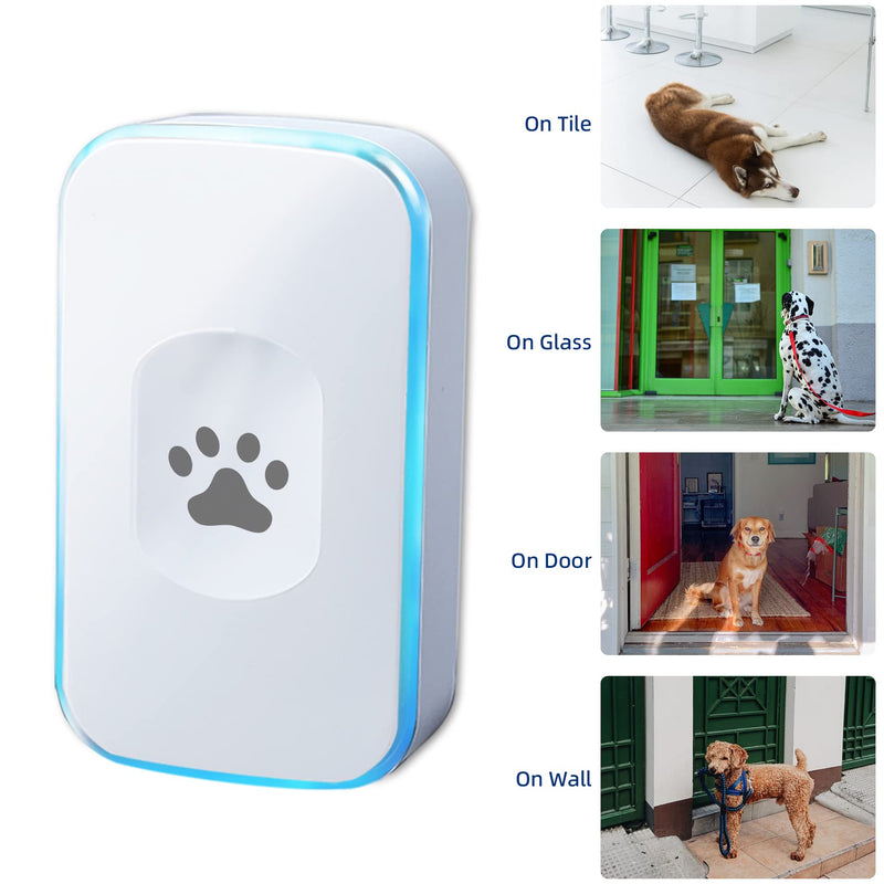 Wireless Doorbell with Flashing Light 1200Ft Door Bell for Dog Touch Bell Communication Doorbell with 1 Battery Waterproof Button & 1 Plug in Receiver white - BeesActive Australia