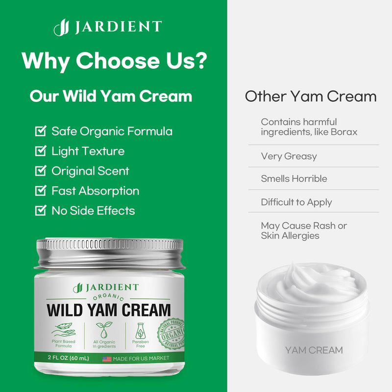Wild Yam Cream Hormone Balance: Natural Formula for Menopause Relief & Menstrual Support Like Hot Flashes Night Sweats -2 Oz