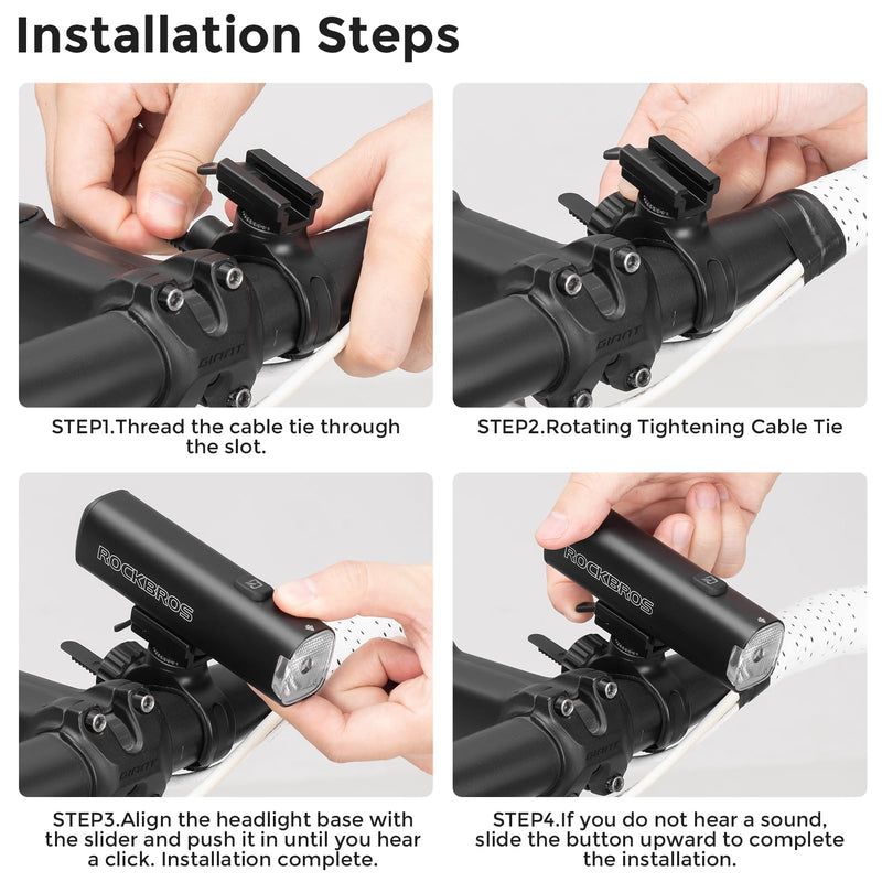 ROCKBROS 1800 Lumens Bike Light 5000mAH USB C Rechargeable Bike Headlight IPX6 Waterproof Bicycle Front Smart Light Glare Protection for Night Riding - BeesActive Australia