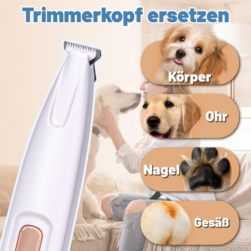 Quiet dog clipper, paw trimmer for dogs pets, rechargeable paw trimmer for pets with LED light, professional dog trimmer for thick, long and curly pet hair. 1 - BeesActive Australia