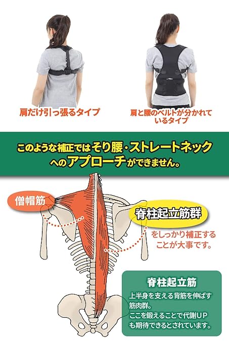 Mie-Mie Posture Belt, Hunchback Correction, Rolled Shoulders, Back Muscle Correction, Back Supporter, Inner Body, Unisex, XXL - BeesActive Australia