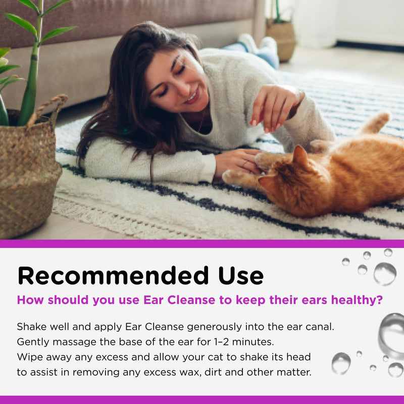 Nutri-Vet Ear Cleanser for Cats - Cleans and Deodorizes with Gentle Ingredients - Itch & Infection Relief - 4 Ounces 4 Ounce