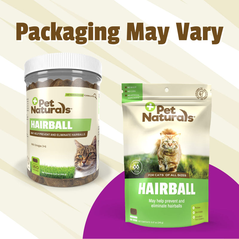 Pet Naturals Hairball for Cats with Omega 3, Chicken Flavor, 160 Chews - Can Help Eliminate Hairballs and Manage Excess Shedding - No Corn or Wheat - BeesActive Australia