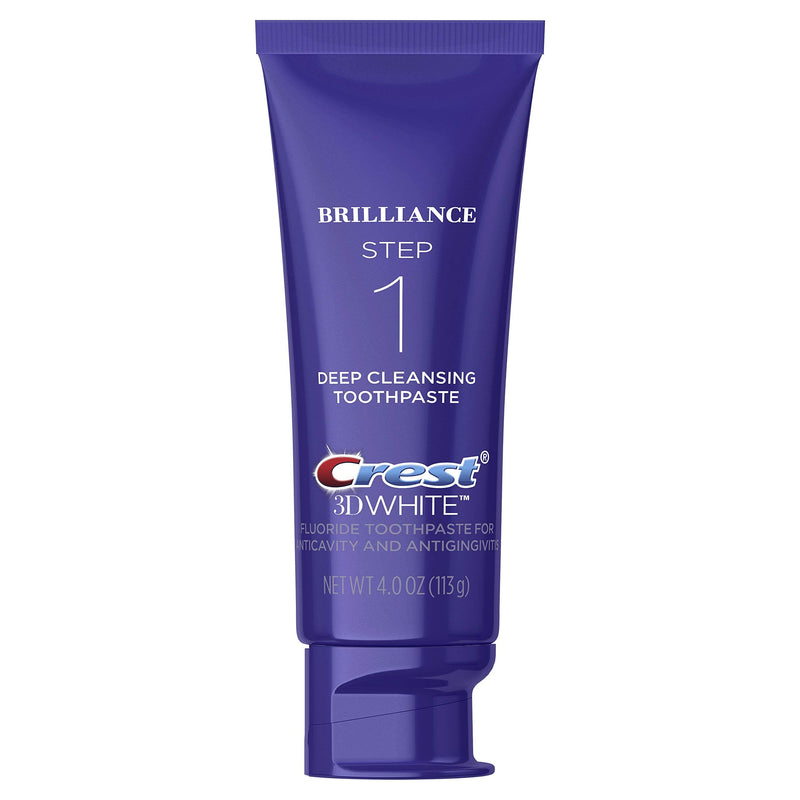Crest 3D White Brilliance 2 Step Kit, Deep Clean Toothpaste (4oz) + Teeth Whitening Gel (2.3oz) 1 Ounce (Pack of 1) - BeesActive Australia