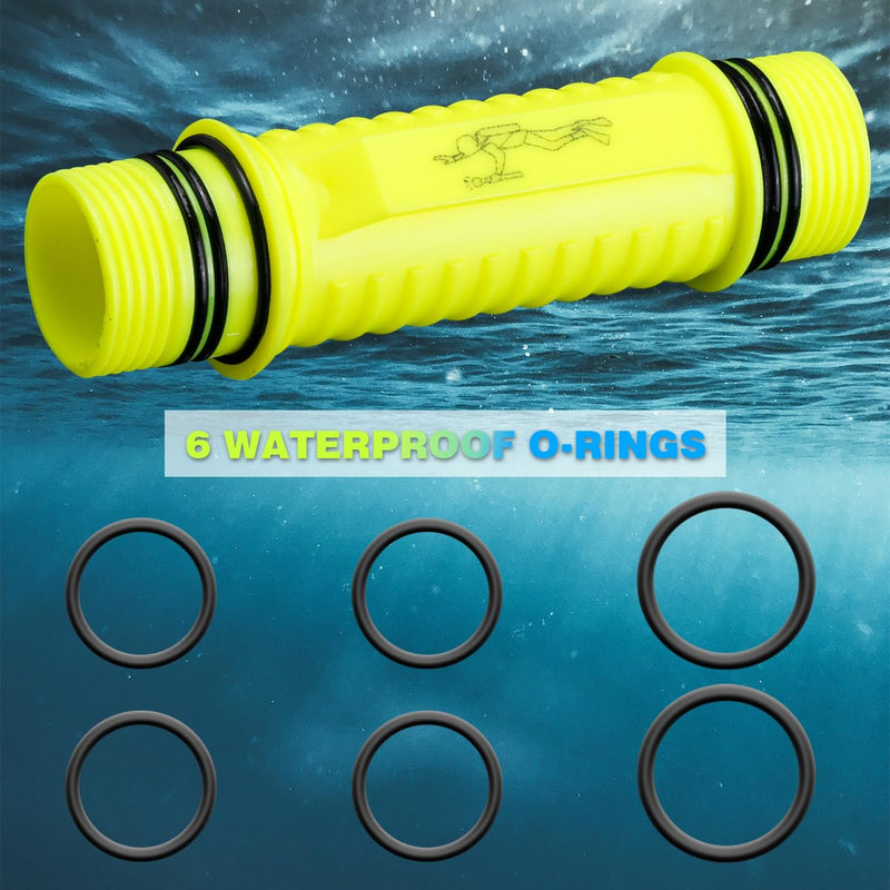 2 Pack IPX8 Waterproof Diving Flashlight Rechargeable Scuba Dive Light with 3 Modes for Scuba Diving, Snorkeling, Fishing, Emergency for Divers, Outdoor Enthusiasts Black