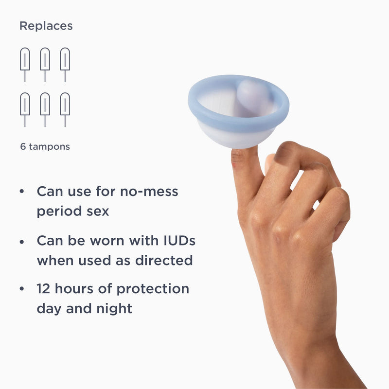Saalt Menstrual Disc - Soft, Flexible, Reusable Medical-Grade Silicone - Wear 12 Hours - Removal Notch - Two Sizes - Menstrual Cup or Tampon Alternative - Made in USA - Lasts 10 Years (Blue, Regular) Coastal Blue 1 Count (Pack of 1) - BeesActive Australia