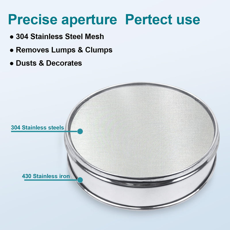 304 Stainless Steel Mesh Lab Sieve, 1000 Mesh(0.015mm) Aperture Test Sieve, 7.9Inch(20cm) Diameter Economy Standard Analysis Sample Test Sieves for Industrial Laboratory Homes 1000Mesh(0.015mm)/Ф7.9in - BeesActive Australia