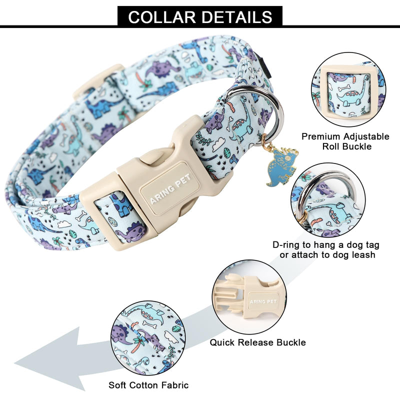 ARING PET Dinosaur Dog Collar-Cute Dog Collar for Small Dogs, Adjustable Dinosaur Print Pet Collars Puppy Collar for Small Medium Large Dogs - BeesActive Australia