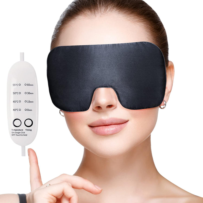 Heated Eye Mask for Dry Eyes and Blepharitis Treatment, PJYU Warm Eye Compress Relieve Soothing Tired Eyes, MGD and Styes Eye Grey-no Scent - BeesActive Australia
