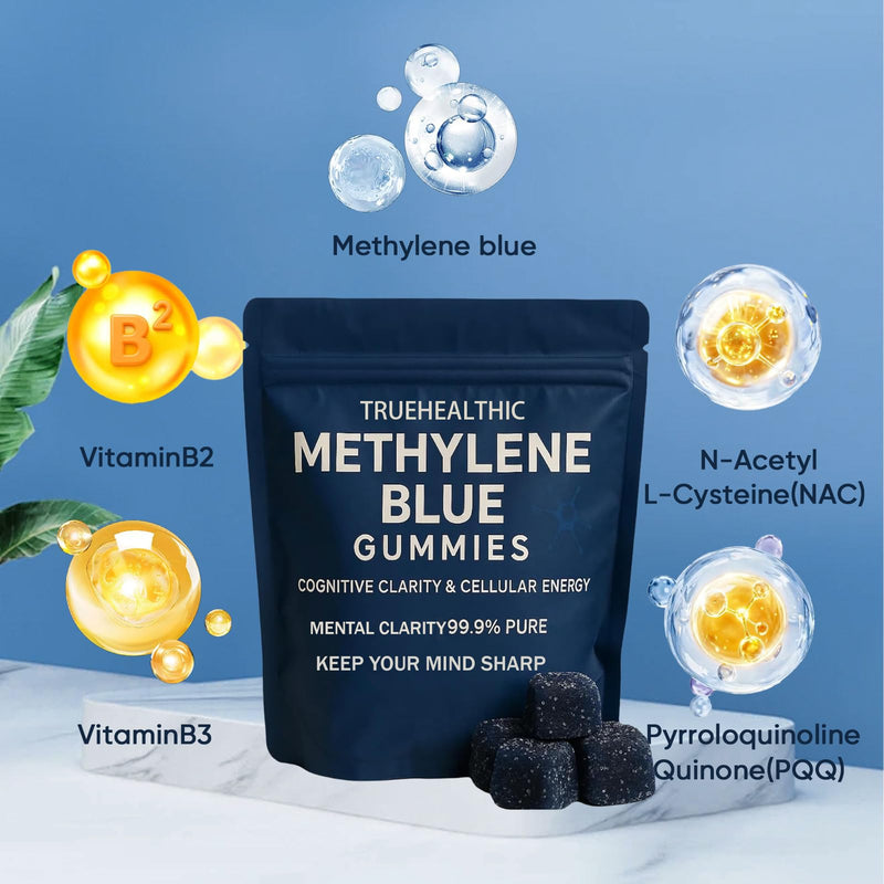 Feelific Methylene Blue Gummies, Health Aura Blue Gummies, 5mg of Methylene Blue Per Gummy for Sustained Energy, Mental Clarity, Lifted Mood, Sharper Focus, 30 Gummies 1