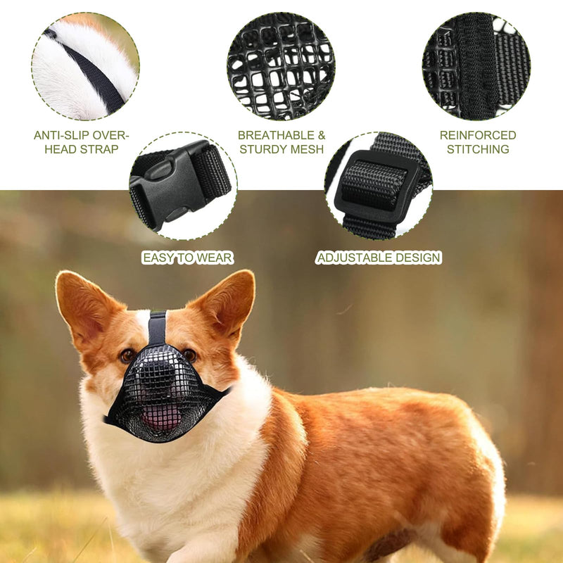 Muzzle for dogs, adjustable puppy muzzles, muzzle for medium dogs, adjustable muzzle for dogs, suitable for medium dogs, poison bait protection, dog muzzles for dogs, prevents biting, chewing, barking - BeesActive Australia