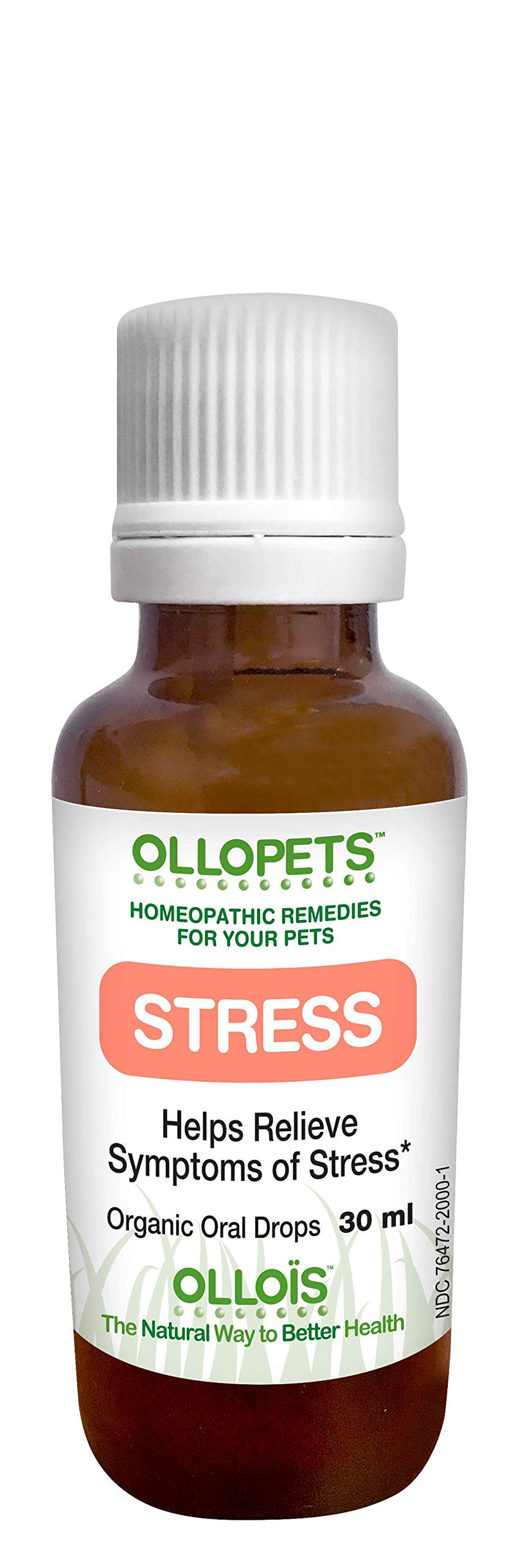 OLLOPETS Stress, Organic Homeopathic Remedy for All Pets, 1 Fl Ounce